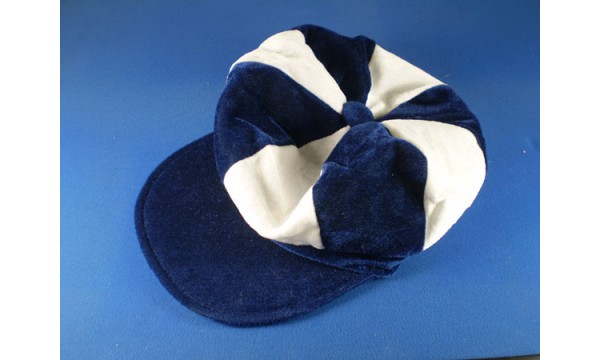 Navy Blue and White Flat Cap